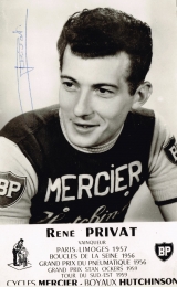 <h5>Rene Privat</h5><p>Wore the Tour De France Yellow Jersey  - trained together in the south of France at the age of 20.</p>